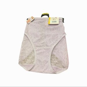NWT Secret Treasure,Brief,Purple, Lace. Leaf print